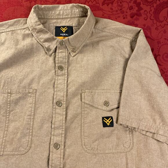 Hawx Work Gear Shirt‎ Mens XL Faded Orange Button Up Flap Pockets Short Sleeve - Picture 1 of 8